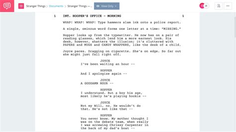 pilot episode script stranger things